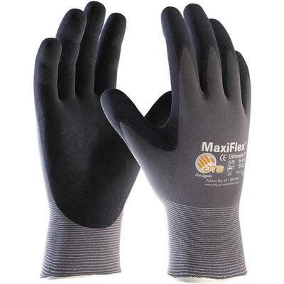 15 Gauge Coated Gloves,Blk/Gry