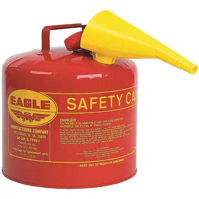 Type I Safety Can With Funnel,5 Gal,Red