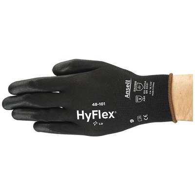 Coated Gloves,L,Black,
