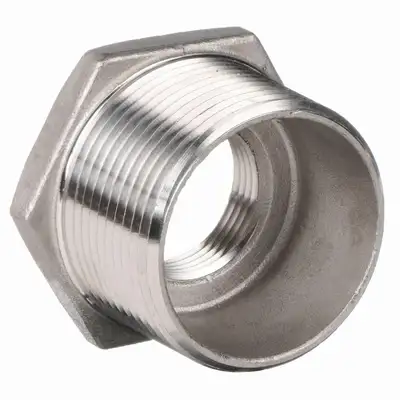 New 1-1/2" Male x 1-1/4 Female NPT Pipe Thread 304 Stainless Steel Hex Bushing