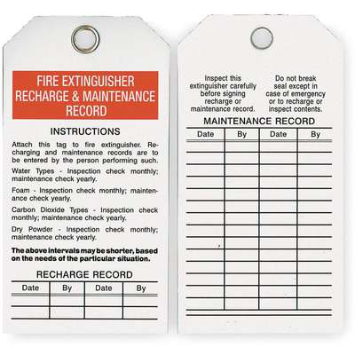 Fire Extinguisher Tag 25 Pk