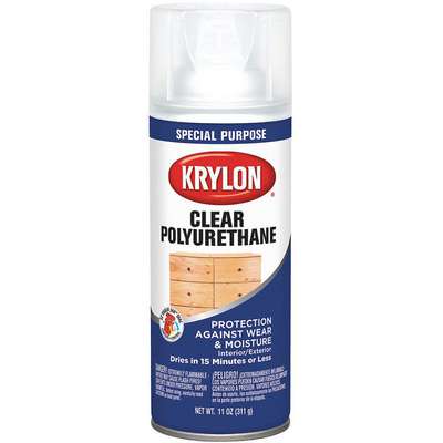 Krylon Industrial Polyurethane Polyurethane Spray Gloss Clear for Ceramic,  Glass, Metal, Plaster, Plastic, Wood, 11