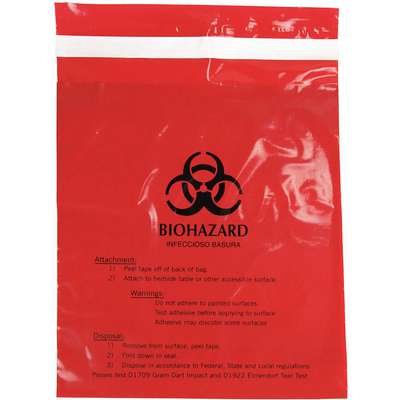 Biohazard Bags,0.5 Gal.,Red,