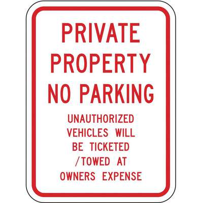 Parking Sign,24"H,18"W,Aluminum