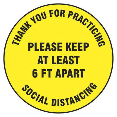 Floor Sign Social Distance 17"