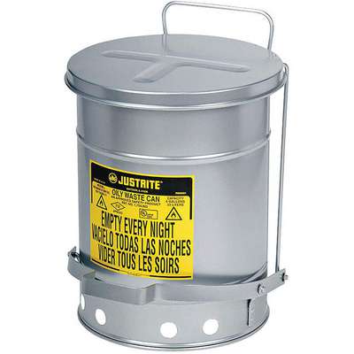 21 Gal Oily Waste Can,Silver