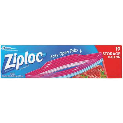 911913 Ziploc 10-3/4L x 10-9/16W Standard Reclosable Poly Bag with Zip  Seal Closure, Clear; 1.75 mil Thickness
