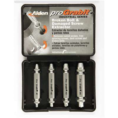 Drill/Extractor Set,4 Pc,#4-3/