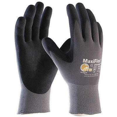 Glove,Coated,Bk/Gray,S,Pr