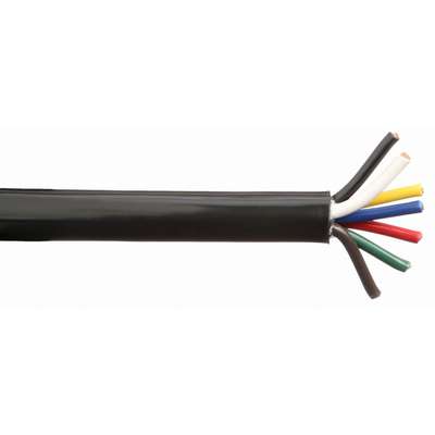 7 Conductor Trailer Cable 100' 14 AWG GPT Color Coded PVC with Jacket 
