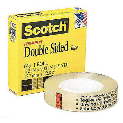 Scotch Double-Coated Paper Tape - 36 yd Length x 2 Width - 6 mil