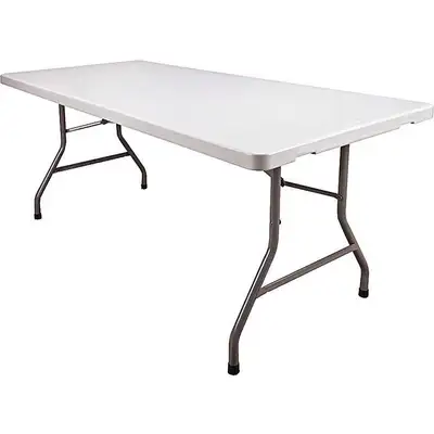 Folding Table,White/Gray,