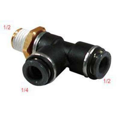 98769 Composites, Male Run Tee Swivel Connector, Air Brake Push-to