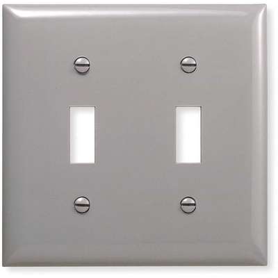 Wall Plate,Switch,2Gang,Gray