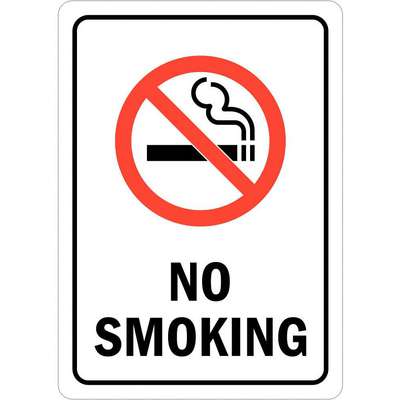 No Smoking Sign,7x5 In.,English