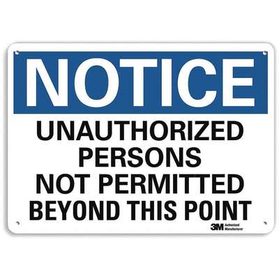 Notice Sign,14x10 In.,English