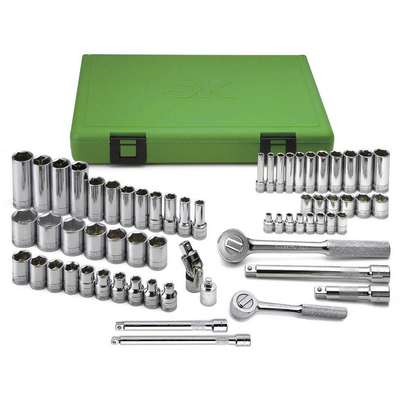 Socket Set,1/4 And 3/8 In Dr,