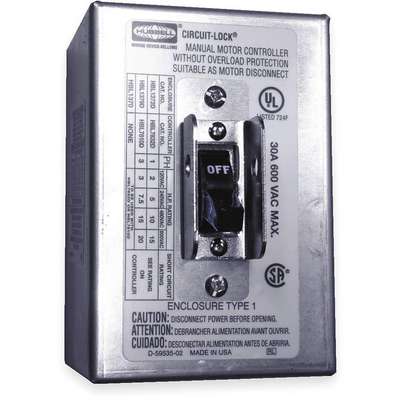 Manual Motor Switch,30A,600VAC,