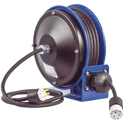 926924-4 Coxreels 30 ft. Compact Retractable Cord Reel; Industrial Grade;  120 VAC; Blue Reel Color