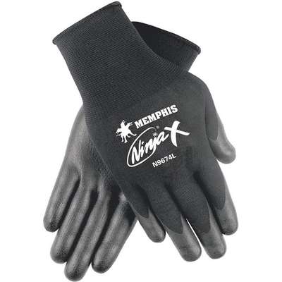 Coated Gloves,L,Black,Bi