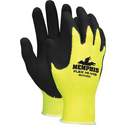 Coated Gloves,XL,Hivis Ylw/Blk,