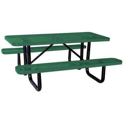 Picnic Table,72" W x62" D,Green