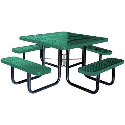 Picnic Table,80" W x80" D,Green