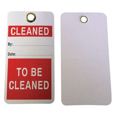 Cleaned Tag,5-3/4 x 3 In,R/Wht,