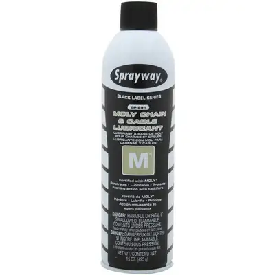 6616 Sprayway M1 Moly Chain & Cable Lubricant, 15 oz., Aerosol Can