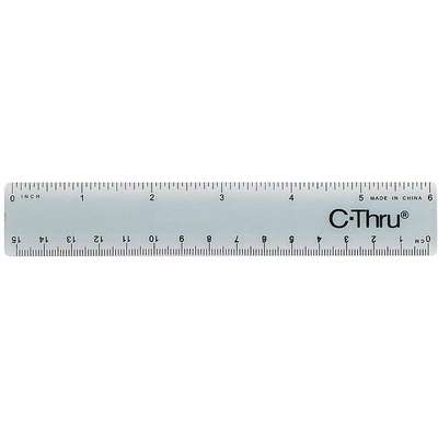 Ruler,Plastic,Lined,16ths,6in,
