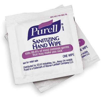 912434-9 Purell 5 x 7 Unscented Fragrance Hand Sanitizer Wipes, 100 Wipes  per Container, 1 EA