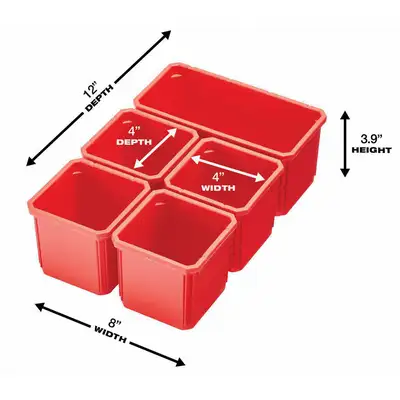 Tamper Tek 13 oz Rectangle Clear Plastic Container - with Lid,  Tamper-Evident, 4 Compartments - 7 x 5 1/2 x 1 1/2 - 100 count box