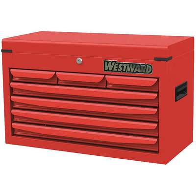 Top Chest,7 Drawers,Red,16 In.