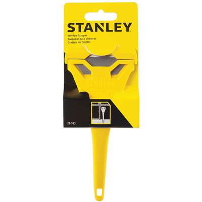 Stanley Window Scraper: 2 7/16 in Blade Wd, Carbon Steel, 3/4 in Blade Lg,  Utility, Plastic, Yellow