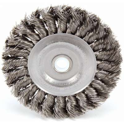 CAI Approved 8 Crimped Wire Wheel Brush 1-5/8 Bristle Trim Length Arbor Hole Mounting 0.014 Wire Dia 1 EA