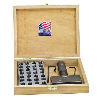 Hand Stamp Kit,Steel,3/16",A-Z