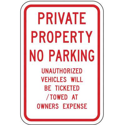 Parking Sign,18"H,12"W,Aluminum