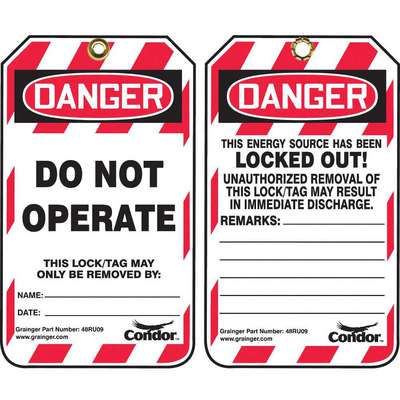 Lockout Tag,5-3/4in.H,3/8 In.