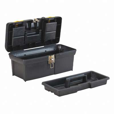 920917-5 Stanley Plastic Portable Tool Box, 7-13/64H x 16W x 8-3/16D,  485 cu., Black