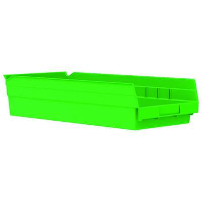 Shelf Bin,Green,214 Cu. In.Vol