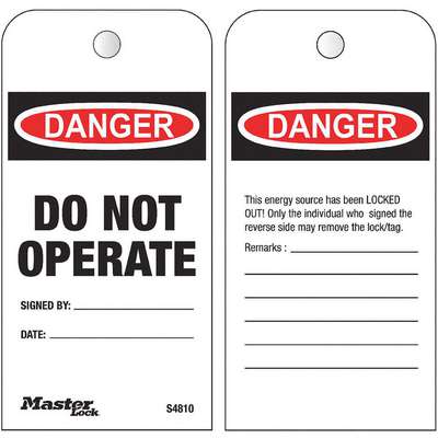 Safety Tag,3 In. W,