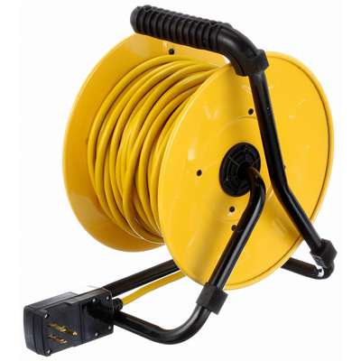 922668 LumaPro 80 ft. Extension Cord Reel; 120 VAC; Yellow Reel Color