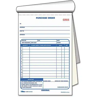 Purchase Order Book, 2 Part