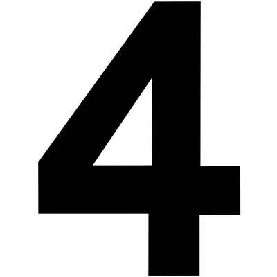 5448 4"H Decal Number Label, Fleet Number "4", Black | Imperial Supplies