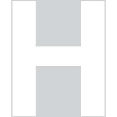 2" White Decal Letter H