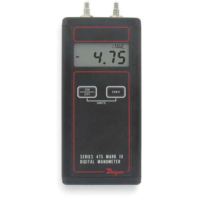 Handheld Digital Manometer: 0 in wc to 40 in wc, Intrinsically Safe, 4  Digit LED