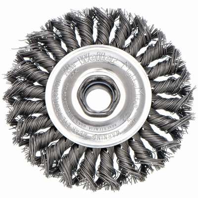 0.020 Wire Dia 1 EA 1 Bristle Trim Length Arbor Hole Mounting Weiler 4-1/2 Knotted Wire Wheel Brush 