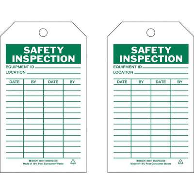 Saf Inspection Tag,7 x 4 In,