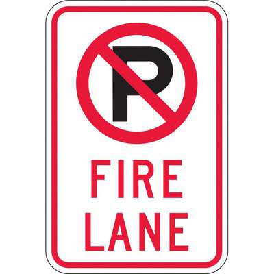 915122-4 Lyle Fire Lane Parking Sign, Sign Legend Fire Lane, MUTCD Code R7-2,  18 x 12 in