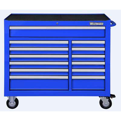 Westward Heavy Duty Rolling Tool Cabinet with 13 Drawers; 19 D x 39-7/8 H  x 42 W, Blue